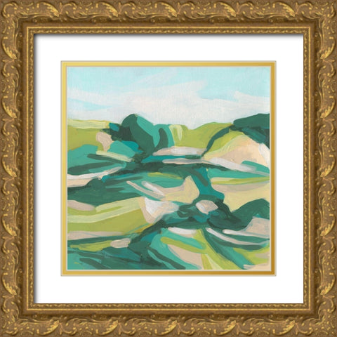 Layered Topography I Gold Ornate Wood Framed Art Print with Double Matting by Vess, June Erica