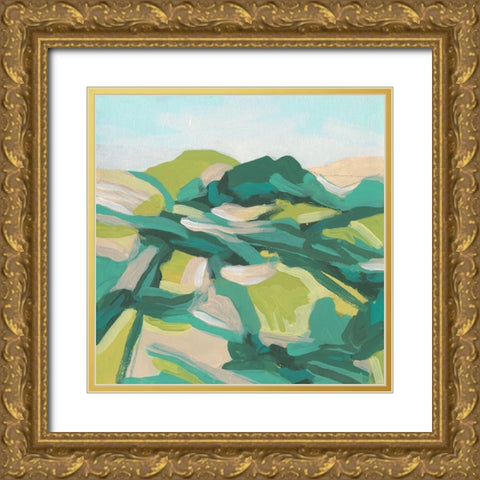 Layered Topography II Gold Ornate Wood Framed Art Print with Double Matting by Vess, June Erica
