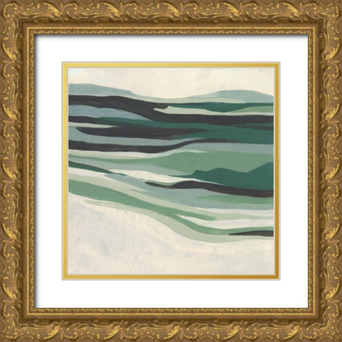 Green Mesa I Gold Ornate Wood Framed Art Print with Double Matting by Vess, June Erica