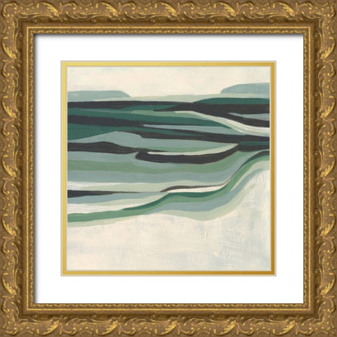 Green Mesa II Gold Ornate Wood Framed Art Print with Double Matting by Vess, June Erica
