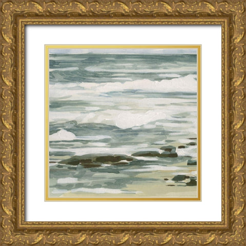 Low Tide I Gold Ornate Wood Framed Art Print with Double Matting by Caroline, Emma