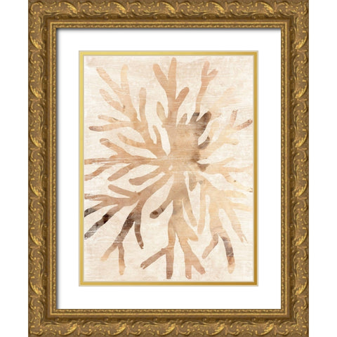 Parchment Coral II Gold Ornate Wood Framed Art Print with Double Matting by Vess, June Erica