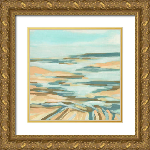 Sand Shoals I Gold Ornate Wood Framed Art Print with Double Matting by Vess, June Erica