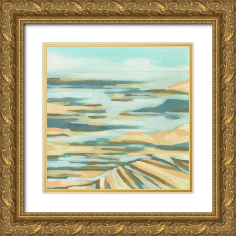 Sand Shoals II Gold Ornate Wood Framed Art Print with Double Matting by Vess, June Erica