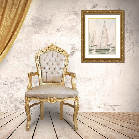 Sail Scribble I Gold Ornate Wood Framed Art Print with Double Matting by Caroline, Emma