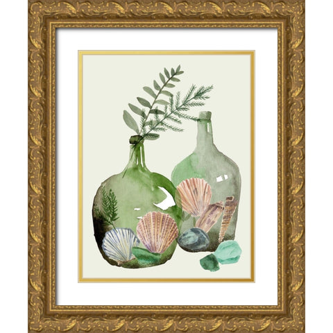 Ocean in a Bottle I Gold Ornate Wood Framed Art Print with Double Matting by Wang, Melissa