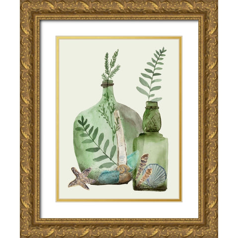 Ocean in a Bottle III Gold Ornate Wood Framed Art Print with Double Matting by Wang, Melissa