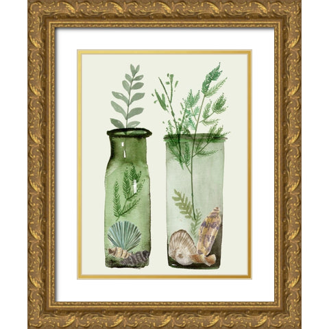 Ocean in a Bottle V Gold Ornate Wood Framed Art Print with Double Matting by Wang, Melissa