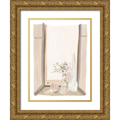 By My Window I Gold Ornate Wood Framed Art Print with Double Matting by Wang, Melissa