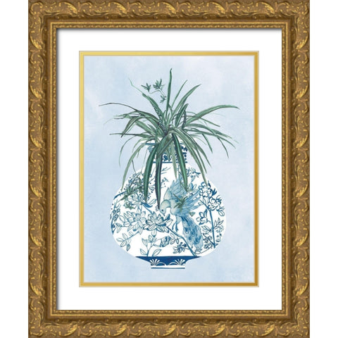 Moonlight Vase III Gold Ornate Wood Framed Art Print with Double Matting by Wang, Melissa