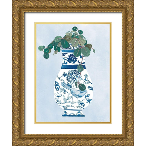 Moonlight Vase IV Gold Ornate Wood Framed Art Print with Double Matting by Wang, Melissa