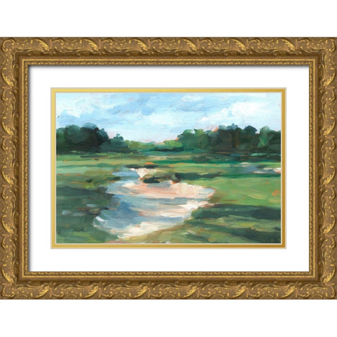 Golf Course Study I Gold Ornate Wood Framed Art Print with Double Matting by Harper, Ethan