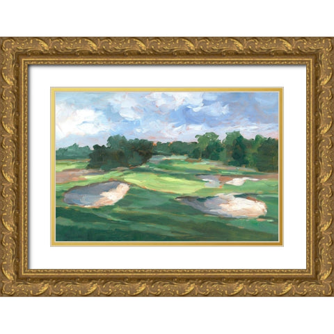 Golf Course Study III Gold Ornate Wood Framed Art Print with Double Matting by Harper, Ethan