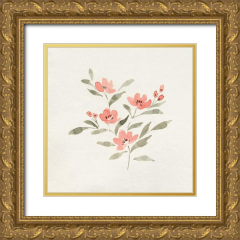 Sweet Florals I Gold Ornate Wood Framed Art Print with Double Matting by Caroline, Emma