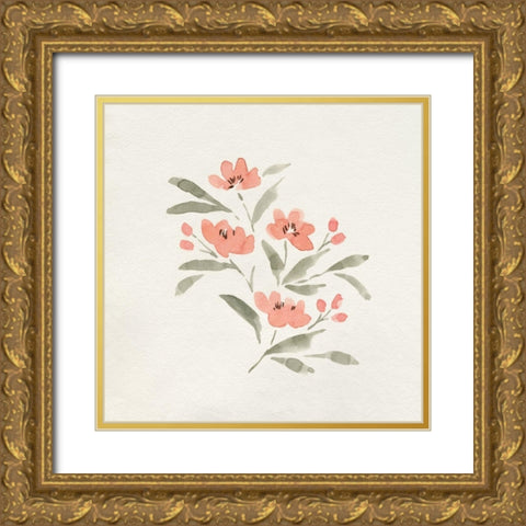 Sweet Florals II Gold Ornate Wood Framed Art Print with Double Matting by Caroline, Emma