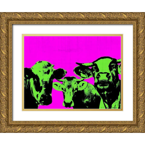 Pop Art Farm VI Gold Ornate Wood Framed Art Print with Double Matting by Warren, Annie