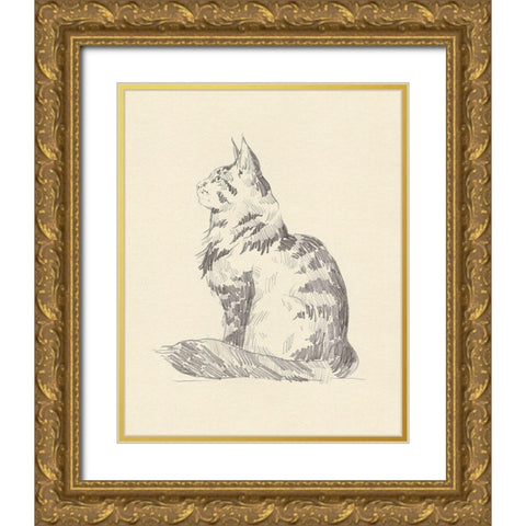 House Cat II Gold Ornate Wood Framed Art Print with Double Matting by Green, Jacob