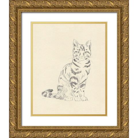 House Cat IV Gold Ornate Wood Framed Art Print with Double Matting by Green, Jacob