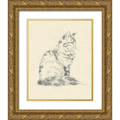 House Cat VI Gold Ornate Wood Framed Art Print with Double Matting by Green, Jacob