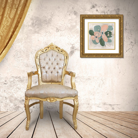 Posey Impasto I Gold Ornate Wood Framed Art Print with Double Matting by Vess, June Erica