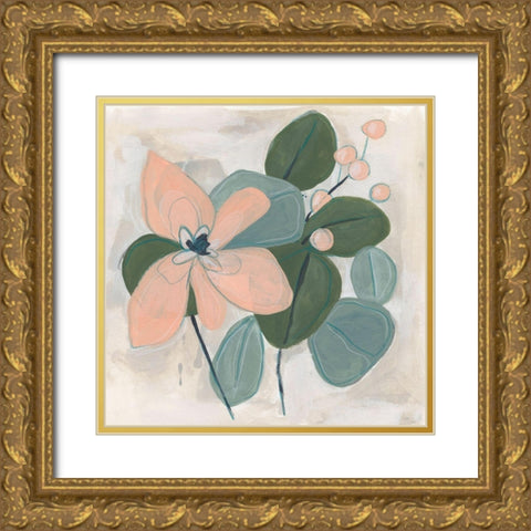 Posey Impasto II Gold Ornate Wood Framed Art Print with Double Matting by Vess, June Erica