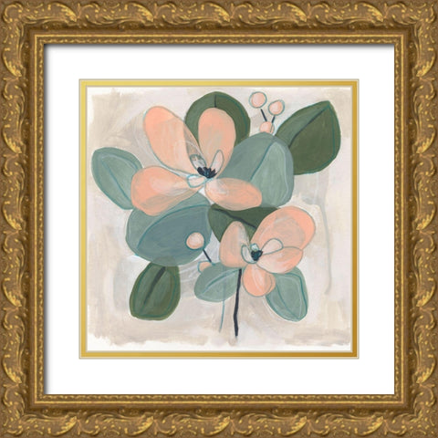 Posey Impasto IV Gold Ornate Wood Framed Art Print with Double Matting by Vess, June Erica