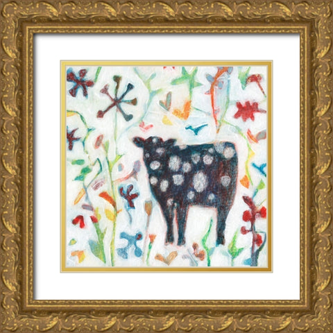 Moona I Gold Ornate Wood Framed Art Print with Double Matting by Jachimiec, Sue