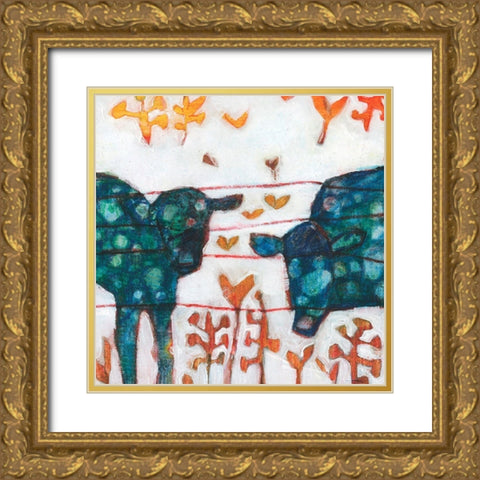 Moona V Gold Ornate Wood Framed Art Print with Double Matting by Jachimiec, Sue