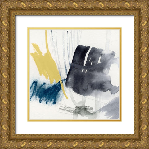 Lemon and Indigo II Gold Ornate Wood Framed Art Print with Double Matting by Barnes, Victoria