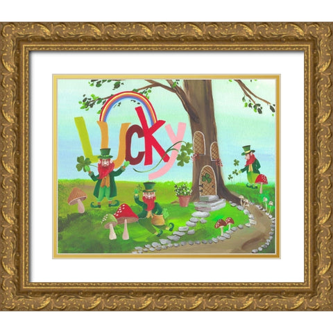Pinch Me I Gold Ornate Wood Framed Art Print with Double Matting by Moore, Regina