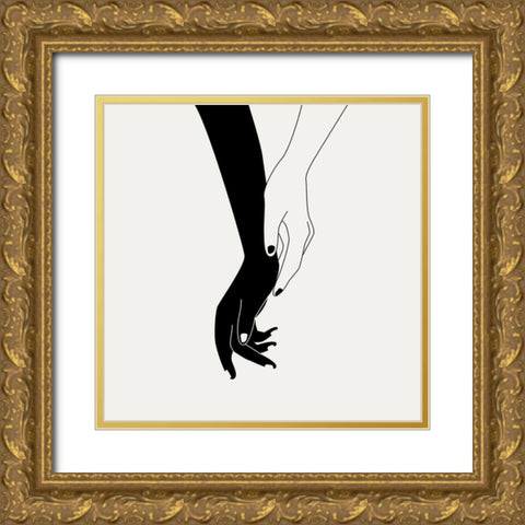 Holding You III Gold Ornate Wood Framed Art Print with Double Matting by Wang, Melissa