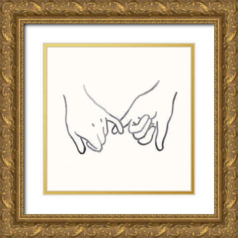 Pinky Promise I Gold Ornate Wood Framed Art Print with Double Matting by Green, Jacob