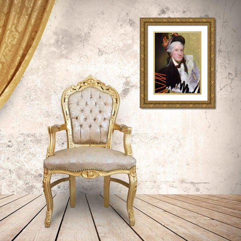 Cheeky Master Founding Female Gold Ornate Wood Framed Art Print with Double Matting by Vess, June Erica