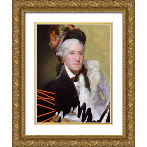 Cheeky Master Founding Female Gold Ornate Wood Framed Art Print with Double Matting by Vess, June Erica