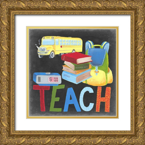 Desk Tools II Gold Ornate Wood Framed Art Print with Double Matting by Moore, Regina