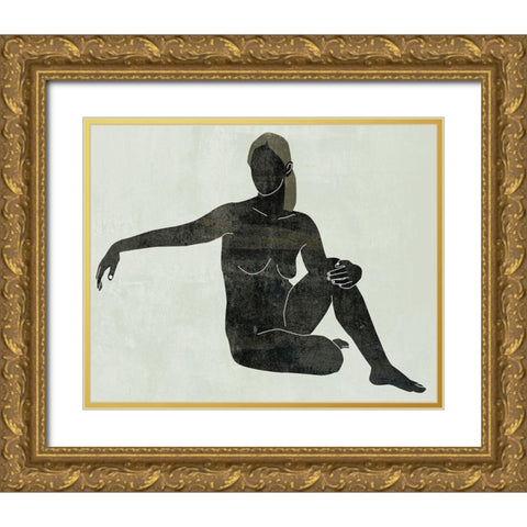 Folded Figure III Gold Ornate Wood Framed Art Print with Double Matting by Wang, Melissa