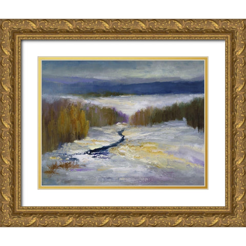 Winter I Gold Ornate Wood Framed Art Print with Double Matting by Finch, Sheila