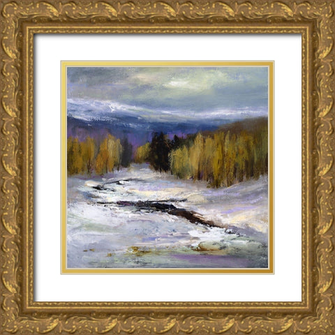 Winter III Gold Ornate Wood Framed Art Print with Double Matting by Finch, Sheila
