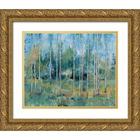 Woodland View II Gold Ornate Wood Framed Art Print with Double Matting by OToole, Tim