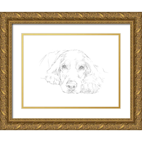 Lazy Dog II Gold Ornate Wood Framed Art Print with Double Matting by Harper, Ethan