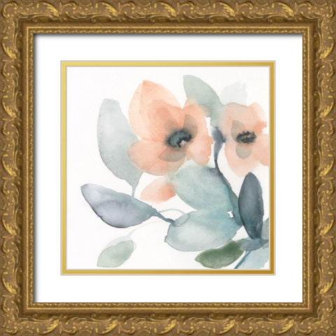 Water and Petals I Gold Ornate Wood Framed Art Print with Double Matting by Goldberger, Jennifer