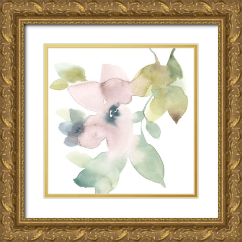 Sweet Petals and Leaves IV Gold Ornate Wood Framed Art Print with Double Matting by Goldberger, Jennifer