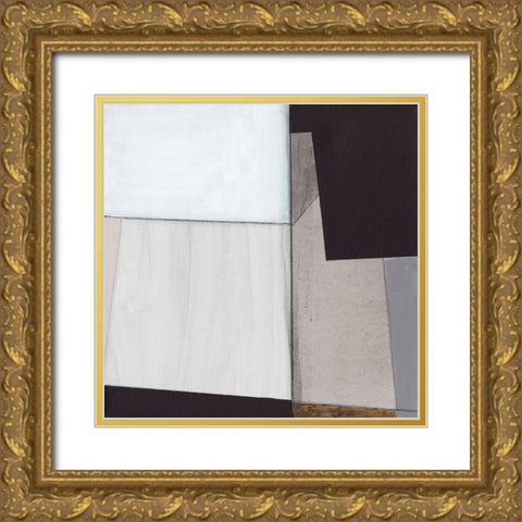 Neutral Geometrics III Gold Ornate Wood Framed Art Print with Double Matting by Fuchs, Jodi