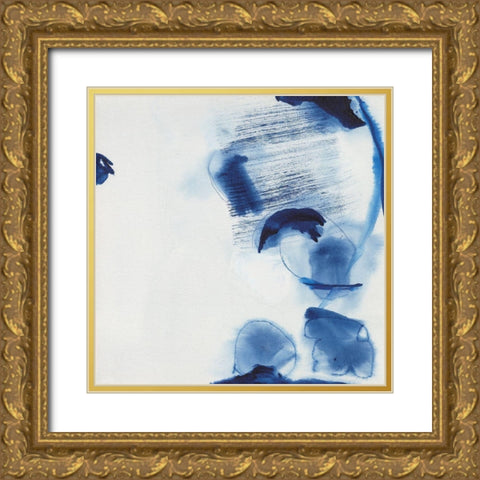 Minimalist Blue And White II Gold Ornate Wood Framed Art Print with Double Matting by Fuchs, Jodi