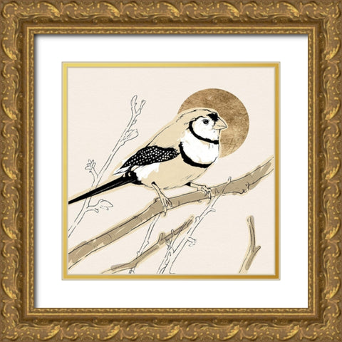 Spring Passerine I Gold Ornate Wood Framed Art Print with Double Matting by Green, Jacob