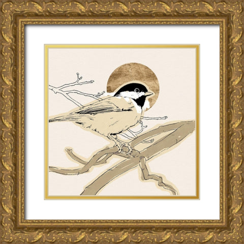 Spring Passerine III Gold Ornate Wood Framed Art Print with Double Matting by Green, Jacob