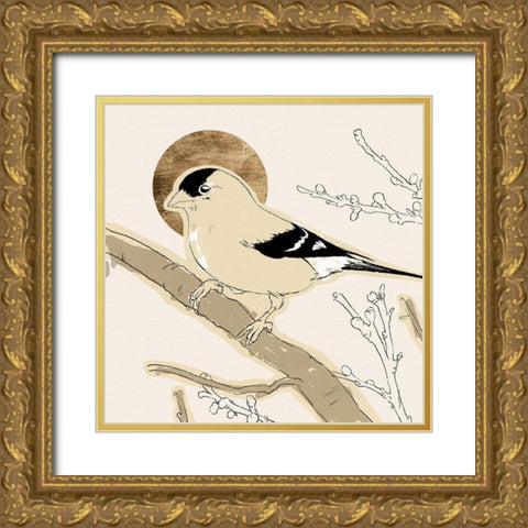Spring Passerine IV Gold Ornate Wood Framed Art Print with Double Matting by Green, Jacob