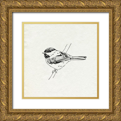 Bird Feeder Friends II Gold Ornate Wood Framed Art Print with Double Matting by Caroline, Emma