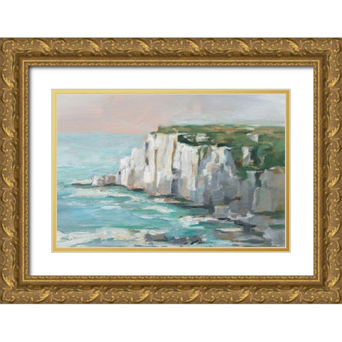 White Sea Cliffs II Gold Ornate Wood Framed Art Print with Double Matting by Harper, Ethan
