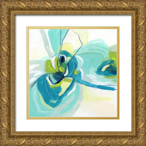 Peacock Vortex II Gold Ornate Wood Framed Art Print with Double Matting by Vess, June Erica